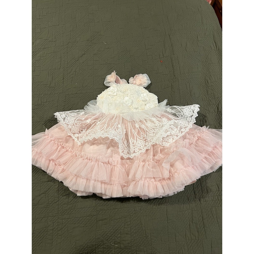 Doll cake Girls Dress 3 Toddler Pink And White NWT